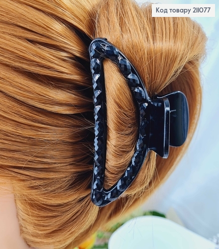 Краб пластик 9см ДУГА в ЧЕРНЫХ стразах 211077 фото 2