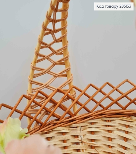Корзина плетеная овальная, "КОБРА" коричневые тона, 40*29*17см, +ручка 15см, УКРАИНА 283133 фото 2