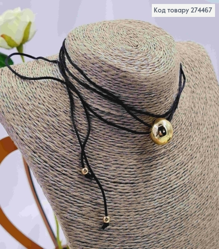 Шнурок с подвеской ШАРИК золотого цвета (1,6см) 274296 фото 2