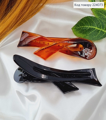 Заколка стрела пластик 11см в стекляных черно- коричневых тонах 224073 фото 2