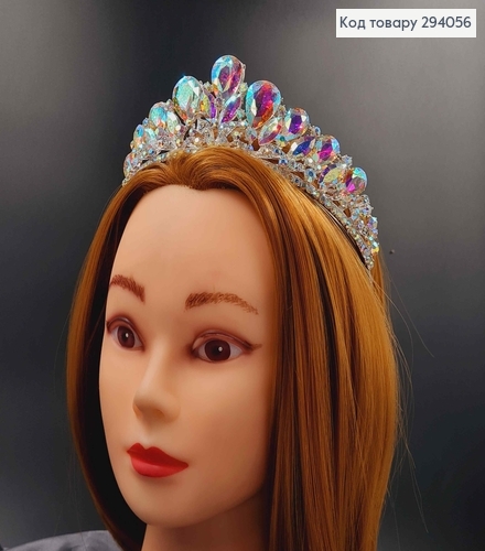 Тиара под серебро, "Викторианская" с камнями-хамелеонами 294056 фото 2