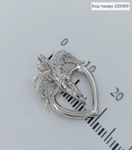 Кулон Ангел с серцем в камнях родированое Xuping 18K 220069 фото 3