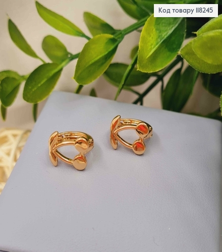 Серьги кольца "ВИШЕНКИ" (1,1см), диаметр 1,3см, Xuping 18К 118245 фото 2