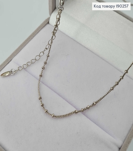 Цепочка родированая, якорное плетение с шайбочками, 45+5см, Xuping 190257 фото 2