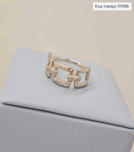 Кольцо родованное "Оливия" украшено Блестящими камнями, Xuping 171086 фото 4