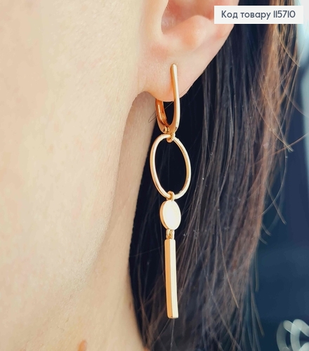 Серьги "Александрия", АСИМЕТРИЧЕСКИЕ, 3cм. англ. заст. Xuping 115710 фото 2