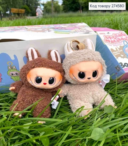 Брелок-сюрприз ЛАБУБУ, мягкая игрушка с коллекционной фигуркой "The Monsters Labubu", 15см 274580 фото 3