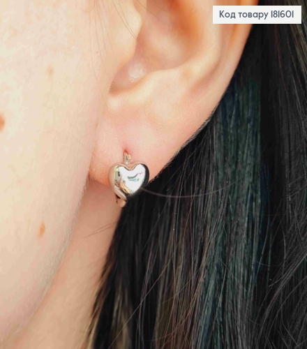 Серьги родственные кольца "Сердечко", диаметр 1,1см, Xuping 181601 фото 3