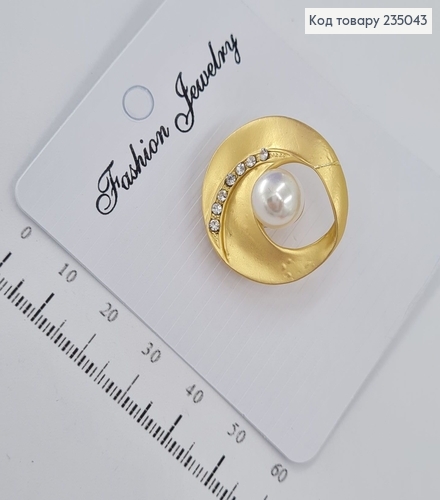 Брошь металл золотая с камнями 235043 фото 2