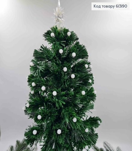 Елка-Гирлянда, Цветная мигающая с шариками, со звездой, зеленая, 70см (Мягкая) 613190 фото 2