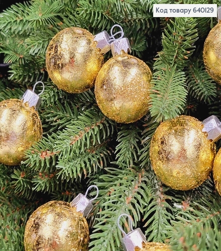 Набір куль 40мм ретро блиск ЗОЛОТО  8шт/уп, Україна 640129 фото 2