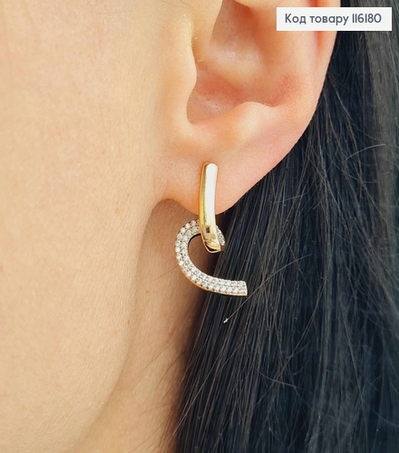 Серьги "Стожар" в камнях, 2,5см, англ. зам. Xuping 18K 116180 фото 2