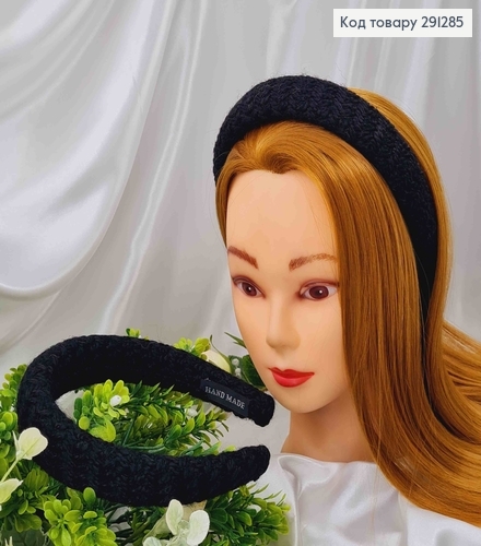 Обруч обв' язаний В'язкою, Чорного кольору, 3см 291285 фото 2