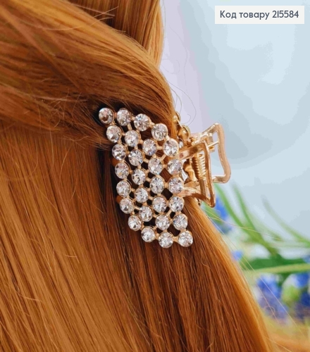 Краб металл "Фигурный", 3см в камешках, золотого цвета 215584 фото 2