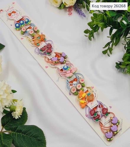 Набір дитячих резинок (30шт) ЦВІТ кактуса в асортименті, тоненькі, діаметр 3,5см 261268 фото 2