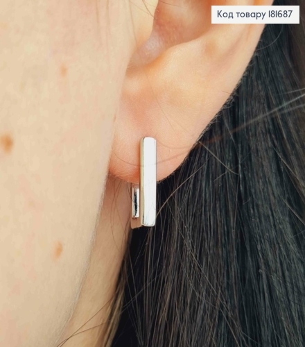 Серьги родованые Квадратные, 1,4*0,3см, Xuping 181687 фото 3