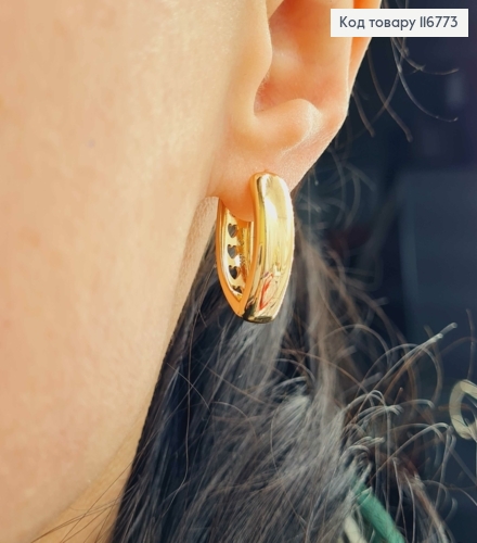 Серьги Стрелы, с широкой пластинкой, шир.6мм, 2см, англ. зам. Xuping 18K 116773 фото 2