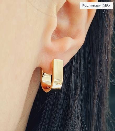 Сережки прямокутні, англ. заст. діам. 1,5см Xuping 18K 115193 фото 2