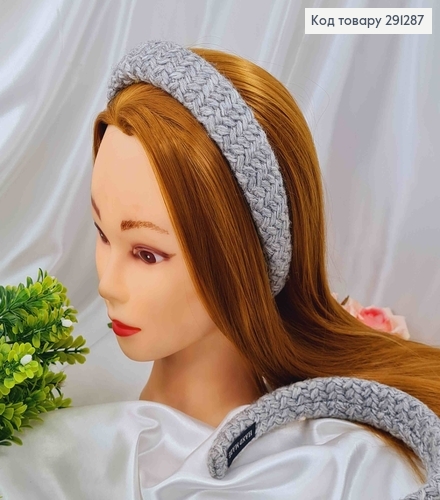 Обруч обв' язаний В'язкою, Сірого кольору, 3см 291287 фото 2