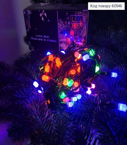 Гирлянда черная проволока 9м 100 LED цветная (с удлинителем) 613146 фото 2