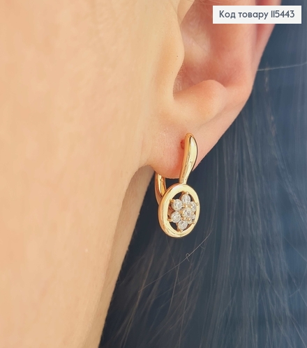 Серьги "Квіти" с камешками, 1,7см., Xuping 18K 115443 фото 2