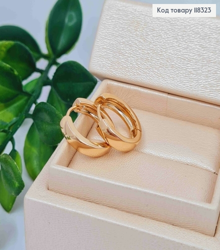 Сережки кільця Класичні, ширина 4мм, діаметр 1,7см, XUPING 18K 118323 фото 2