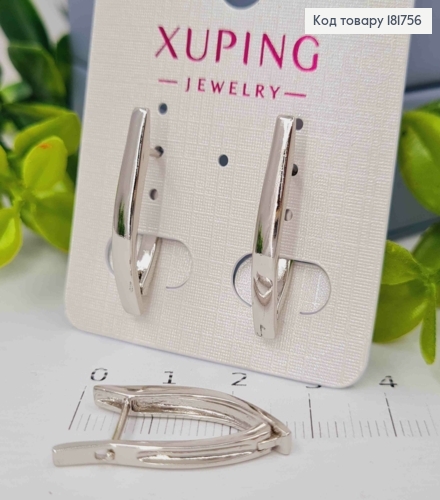 Сережки родованые Стрелы, 2,6см, английская застежка, Xuping 181756 фото 2