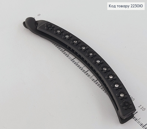 Заколка банан с цветами и камнями 9,5 см 223010 фото 2