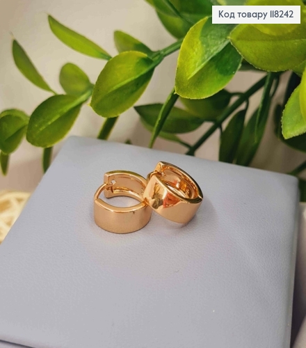 Серьги кольца Классические, ширина 5мм, диаметр 1,3см, Xuping 18К. 118242 фото 2