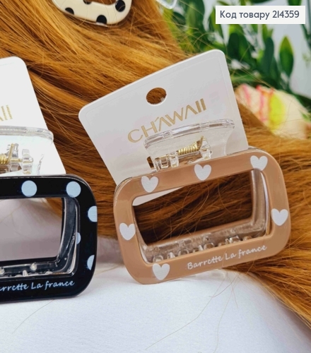 Краб пластик  "Прямокутний"  Barrеtte la France , 6см, Пастельні кольори в асортименті 214359 фото 3