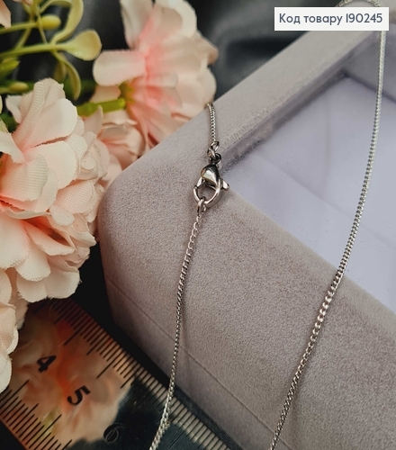 Цепочка родированая панцирное плетение (мелкое) 1мм, длина 60см, Xuping 190245 фото 2