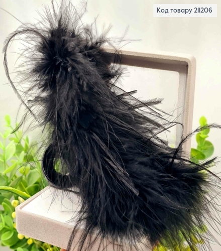 Краб пластик "Петелька" з Пір'ям, 13см, Чорного кольору 211206 фото 2