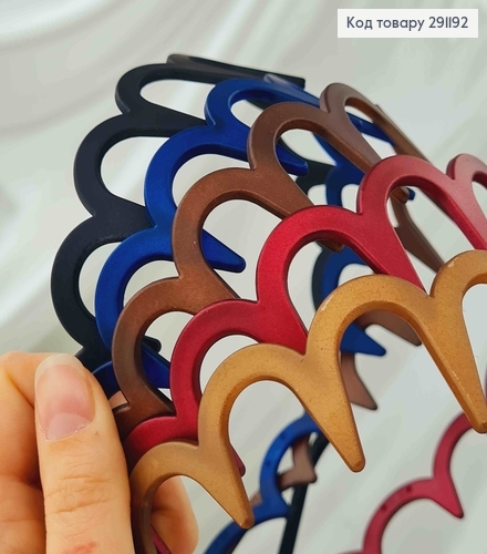 Обруч, матовый, с зубцами, цвета в ассорт. 3,5см 291192 фото 2