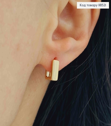 Серьги кольца, "Квадратные", ширина 4мм, длина 1см, Xuping 18К. 118521 фото 2