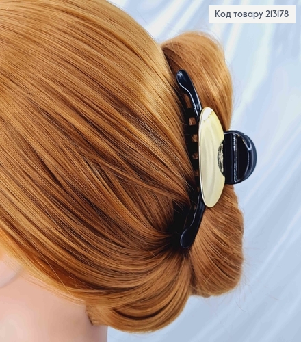 Краб пластик, с овальной пластинкой золотого цвета, 9,5см. 213178 фото 2