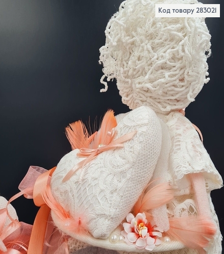 Коробка подарункова 13*17см АНГЕЛ (27см)(персиковий бант), ручна робота, Україна 283021 фото 3