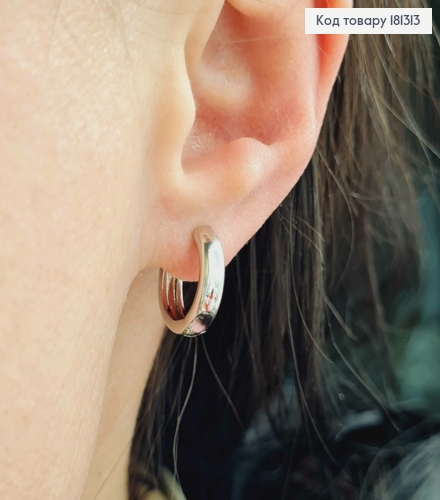 Серьги кольца 1,4см, рож., шир.3мм, Xuping 181313 фото 2