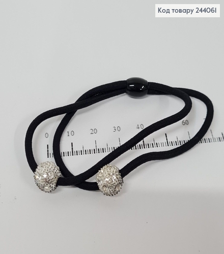 Резинка черная с сер шариком 244061 фото 2