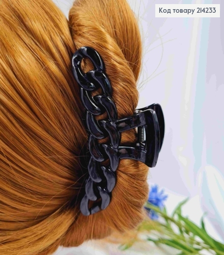 Краб пластик, глянцевый, "Цепочка", 9,5см, Черного цвета 214233 фото 2