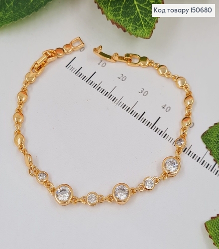 Браслет "Леди" с камнями, длина 16,5+2см, Xuping 18K 150680 фото 2