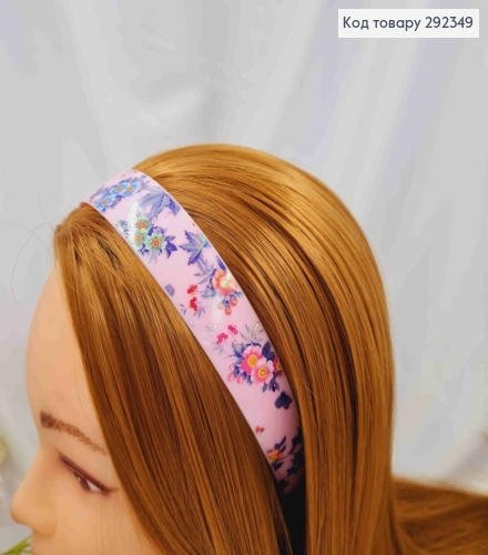 Обруч пластик, украшенный рисунком "Весенние цветочки", 2,5см, Цвета в ассортименте 292349 фото 2