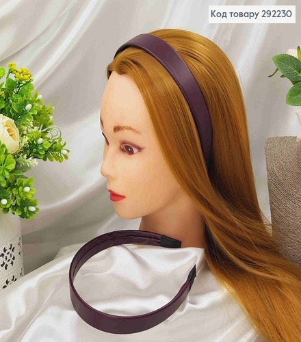 Обруч ЕКОшкіра 2,5см, колір БОРДОВИЙ, ручна робота, Україна 292230 фото 2