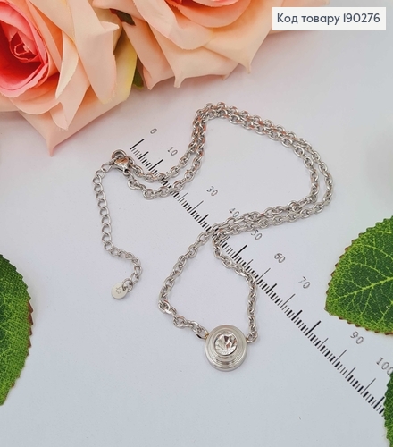 Цепочка родовая, якорное плетение, к круглой подвеской с камнем, 40+5см Xuping 190276 фото 3