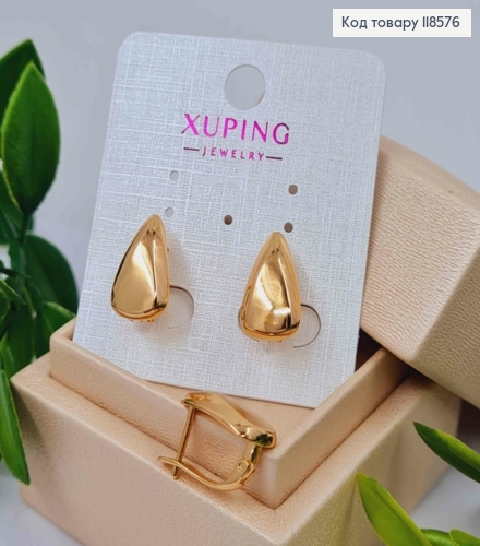 Серьги "Фигурный Треугольник", 1,6см, английская застежка, Xuping 18К 118576 фото 3