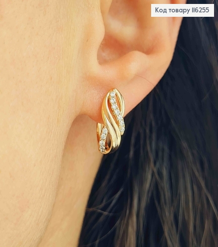 Серьги, "Бесконечность", 2*0,7см, англ. застежка, Xuping 116255 фото 2