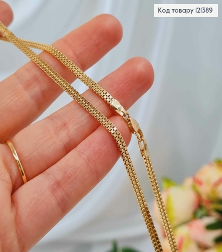 Цепочка квадратное плетение, двойная, 3,5мм, длина 45см, Xuping 18К 121389 фото 3
