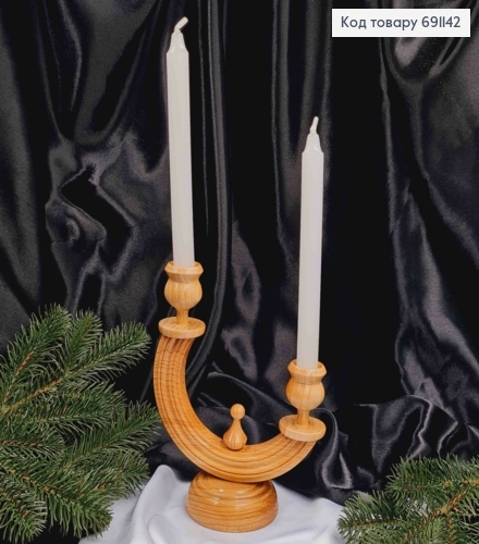 Підсвічник дерев'яний "ЯВІР", висота 19,5см, ручна робота, Україна 691142 фото 2