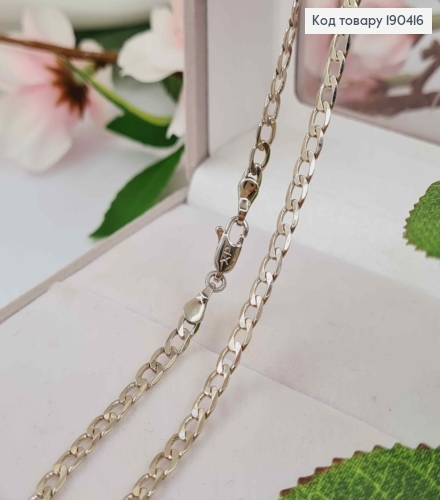 Цепочка родованная, панцирное плетение, ширина 3,5мм, длина 55см, Xuping 190416 фото 2