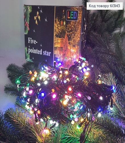 Гирлянда черная проволока 30м 500 LED цветная(с удлинителем) 613143 фото 2