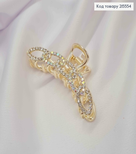 Краб металл 6,5см, ЦЕПКА, золотого  цвета в камнях  215554 фото 3